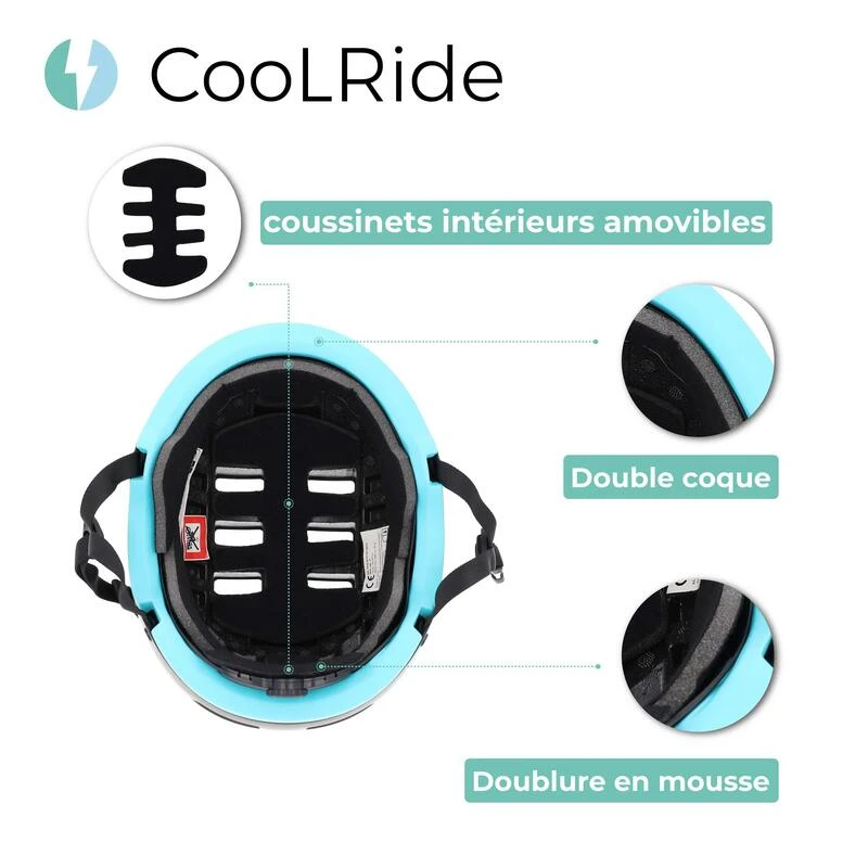 Casque Vélo Adulte 54-58 Cm Multisport Noir/Bleu 4 Casque Vélo Adulte 54-58 Cm Multisport Noir/Bleu – Image 4