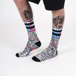 Chaussettes American Socks Doodle - Mid High -Vélo Boutique chaussettes american socks doodle mid high 3