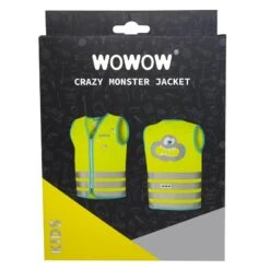 GILET DE SECURITE VELO ENFANT HAUTE VISIBILITÉ WOWOW CRAZY MONSTER JAUNE -Vélo Boutique gilet de securite velo enfant haute visibilite wowow crazy monster jaune 2