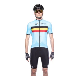 Bioracer Maillot Cycliste - Bleu - Unisexe - Officiel Equipe Belgique -Vélo Boutique maillot cycliste bleu unisexe officiel equipe belgique 3