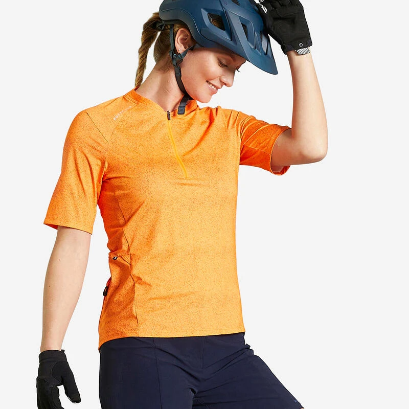 Rockrider MAILLOT MANCHES COURTES VELO VTT EXPL 500 FEMME ORANGE 1 Rockrider MAILLOT MANCHES COURTES VELO VTT EXPL 500 FEMME ORANGE