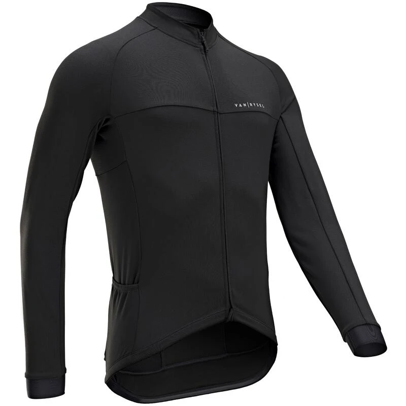 MAILLOT VELO ROUTE MANCHES LONGUES MI-SAISON HOMME - RC100 NOIR 2 MAILLOT VELO ROUTE MANCHES LONGUES MI-SAISON HOMME - RC100 NOIR – Image 2