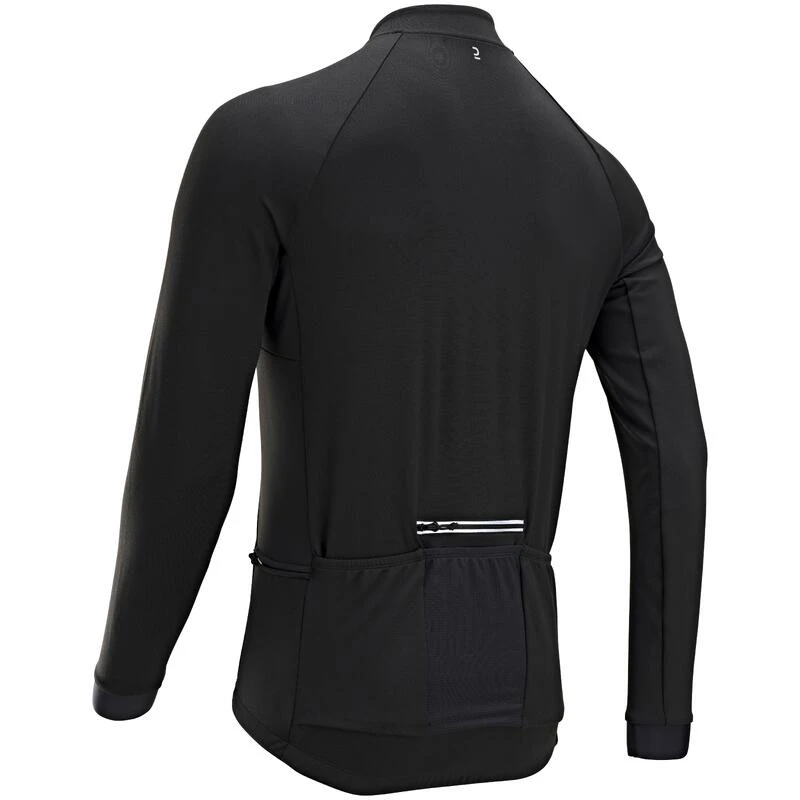 MAILLOT VELO ROUTE MANCHES LONGUES MI-SAISON HOMME - RC100 NOIR 3 MAILLOT VELO ROUTE MANCHES LONGUES MI-SAISON HOMME - RC100 NOIR – Image 3