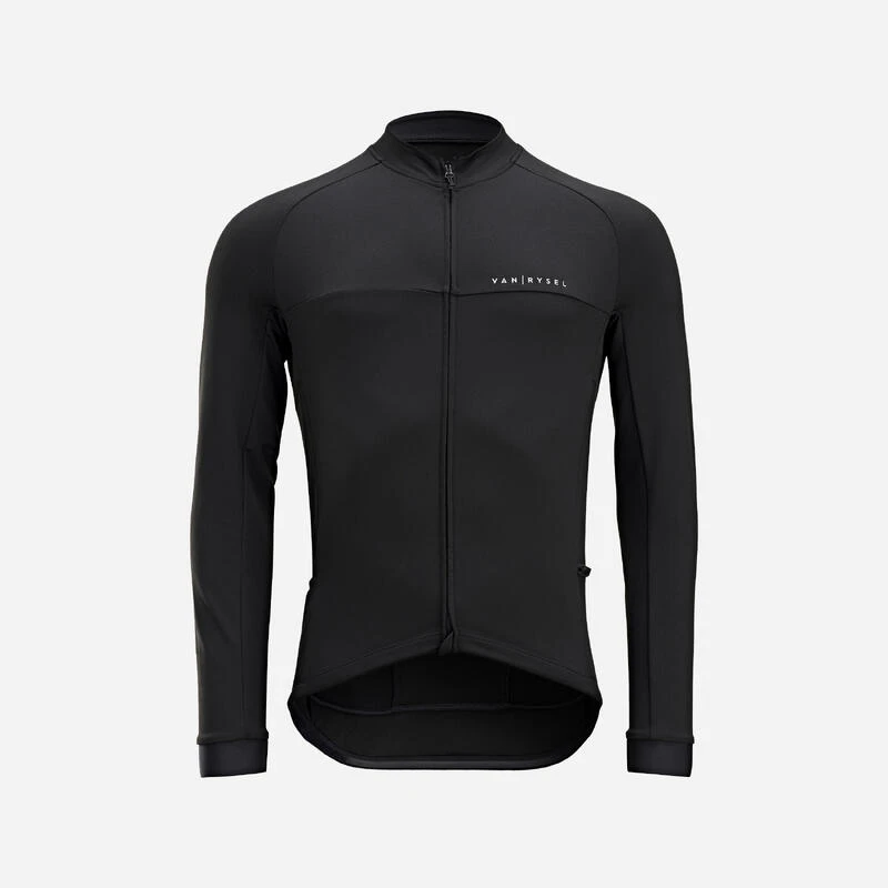 MAILLOT VELO ROUTE MANCHES LONGUES MI-SAISON HOMME - RC100 NOIR 1 MAILLOT VELO ROUTE MANCHES LONGUES MI-SAISON HOMME - RC100 NOIR