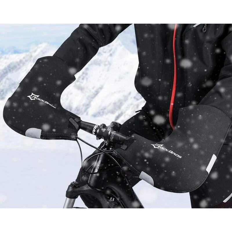 ROCKBROS Manchons Vélo De Guidon Thermique Polaire Gants De Guidon Hiver Impeméable 6 ROCKBROS Manchons Vélo De Guidon Thermique Polaire Gants De Guidon Hiver Impeméable – Image 6
