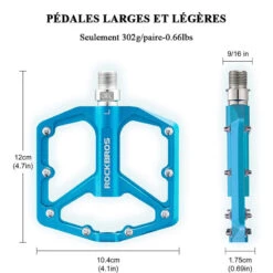 ROCKBROS Pédale Vélo En Alliage D'aluminium Pour Vélo Bicyclette Cyclisme VTT Bleu -Vélo Boutique pedale velo en alliage daluminium pour velo bicyclette cyclisme vtt bleu 6