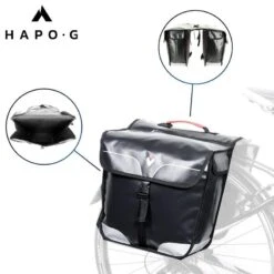 Sacoche Vélo Porte Bagage étanche 32L Noir - Vélo électrique, VTT, VTC - HAPO-G -Vélo Boutique sacoche velo porte bagage etanche 32l noir velo electrique vtt vtc hapo g 5
