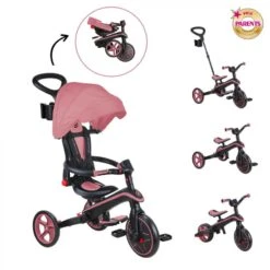 GLOBBER Tricycle EXPLORER 4-en-1 Évolutif & Pliable Rose Pastel -Vélo Boutique tricycle explorer 4 en 1 evolutif and pliable rose pastel 3