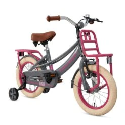 Vélo Enfant SuperSuper Lola - Filles - 14 Pouces - Gris / Rose