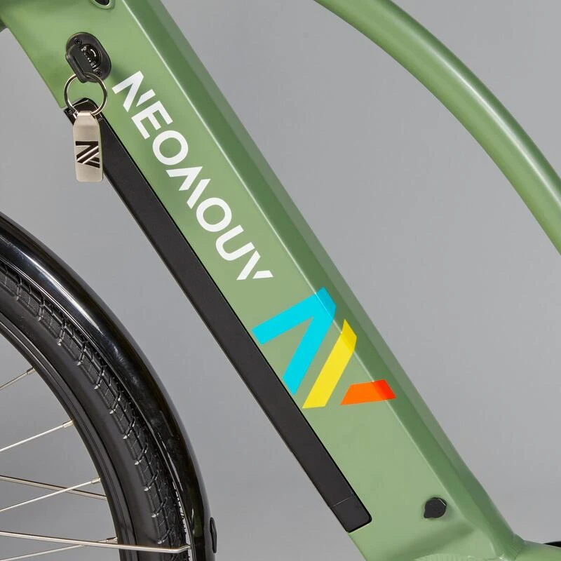 Vélo Tout Chemin électrique - NEOMOUV RAIPON 2- Kaki 4 Vélo Tout Chemin électrique - NEOMOUV RAIPON 2- Kaki – Image 4