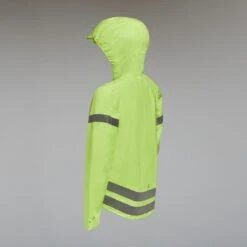 BTWIN VESTE VÉLO 500 ENFANT PLUIE JAUNE HAUTE VISIBILITÉ -Vélo Boutique veste velo 500 enfant pluie jaune haute visibilite 4